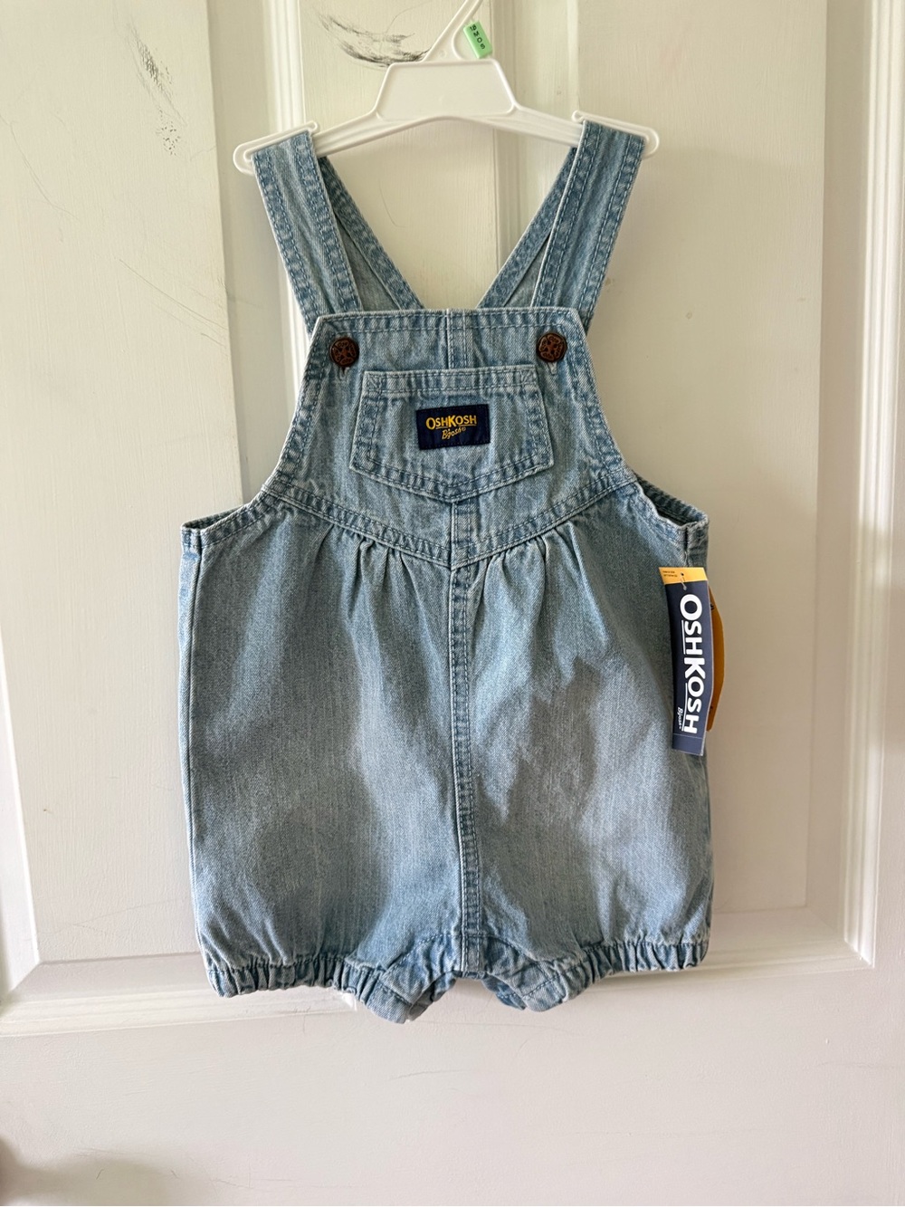 OshKosh B'gosh Light Blue Denim Shortalls with Front Pocket - Picture 2 of 7